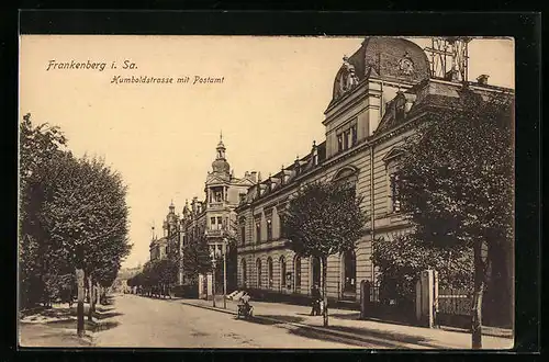 AK Frankenberg i. Sa., Humboldstrasse mit Postamt