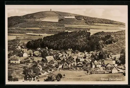 AK Liesen /Sauerland, Ortsansicht aus der Vogelschau