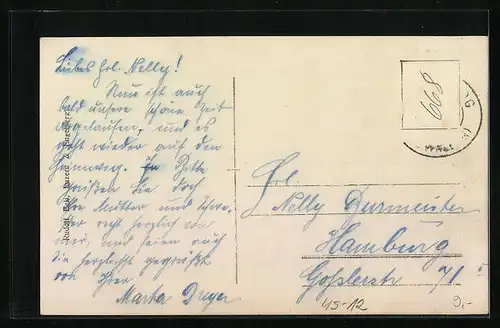 AK Vierer-Bob in der Kurve