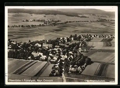 AK Oberröslau /Fichtelgeb., Gesamtansicht vom Flugzeug aus