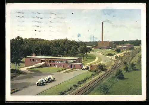 AK Halle /Westf., Storck-Werk mit Bahnschienen