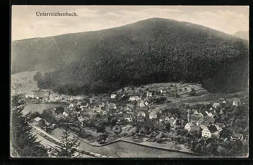 AK Unterreichenbach, Gesamtansicht aus der Vogelschau