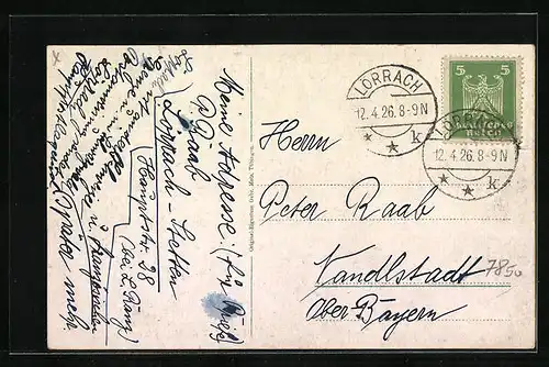 AK Lörrach, Hebelanlagen mit Denkmal