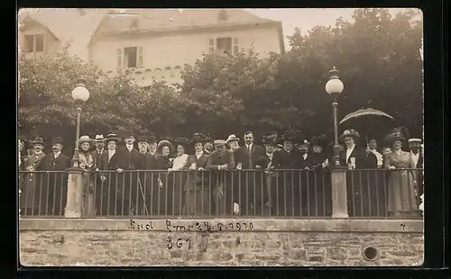 Foto-AK Bad Ems, Kurgäste and er Ems-Promenade