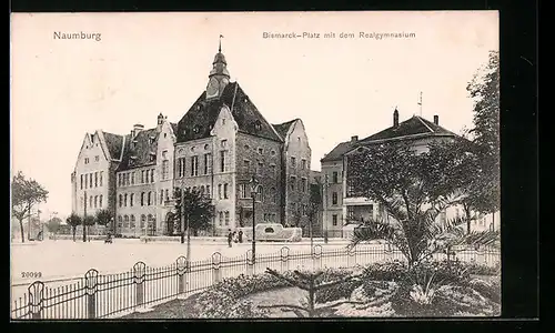 AK Naumburg, Bismarck-Platz mit dem Realgymnasium