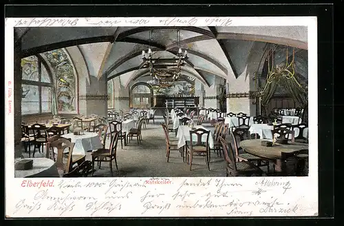 AK Elberfeld, Gasthaus Ratskeller, Innenansicht