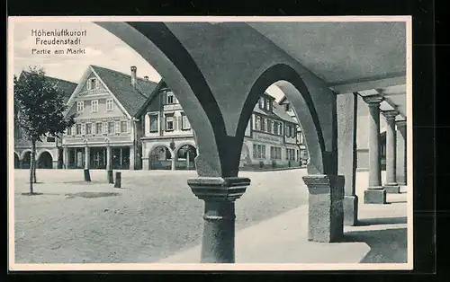 AK Freudenstadt, Markt mit Cafe-Konditorei