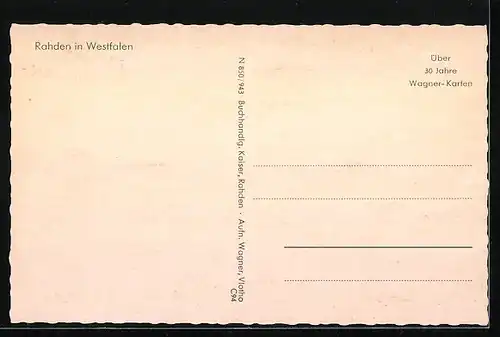 AK Rahden i. W., Bahnhofsplatz, Freibad, Gesamtansicht