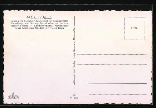 AK Oderberg Mark, kleiner Dampfer am Oderufer, Blick zur Kirche
