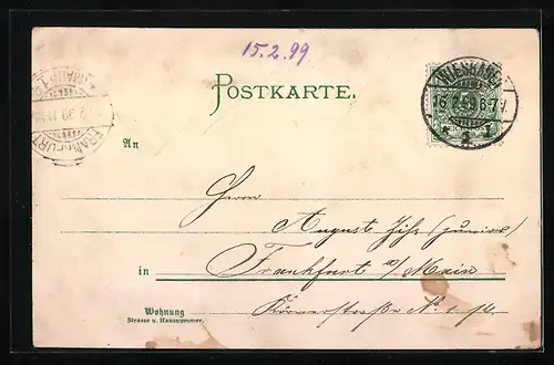 Lithographie Bingen, Mäusethurm, Rochuskapelle, National Denkmal