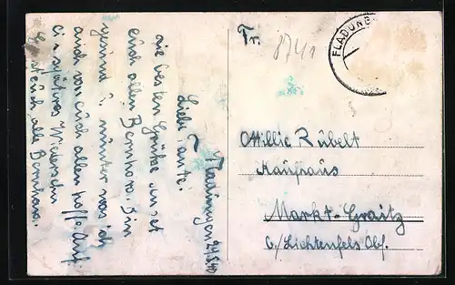 AK Fladungen, Blick von der Bergwiese auf den Ort