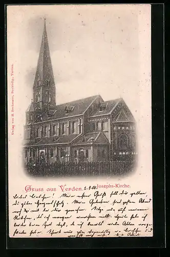 AK Verden, Ansicht der Josephs-Kirche