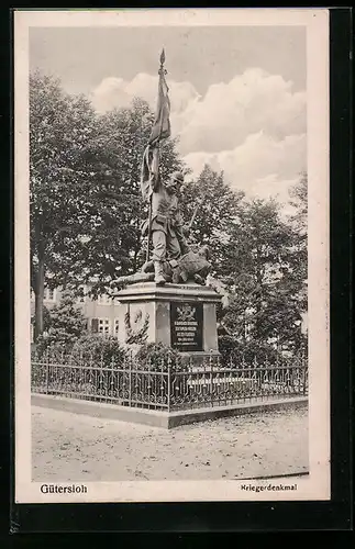AK Gütersloh, Ansicht des Kriegerdenkmals