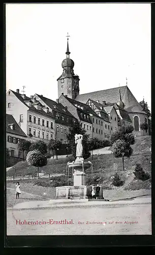 AK Hohenstein-Ernstthal, Zierbrunnen auf dem Altmarkt