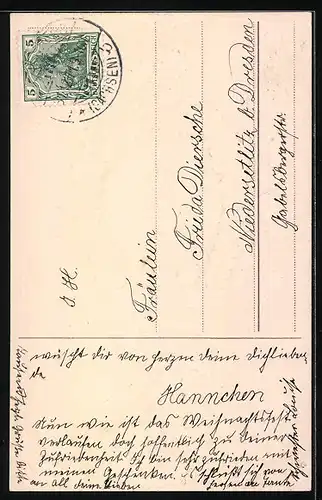 AK Uhr mit Blumen und Kleeblättern zu Neujahr