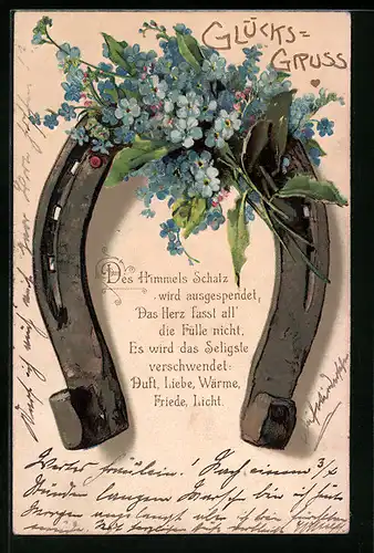 AK Hufeisen mit Vergissmeinnicht