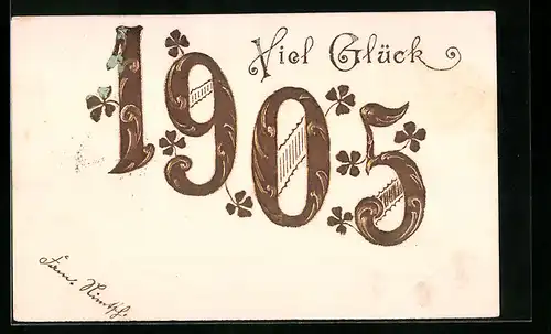 AK Jahreszahl 1905, Viel Glück