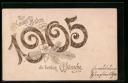 AK Jahreszahl 1905 mit Tannenzweigen