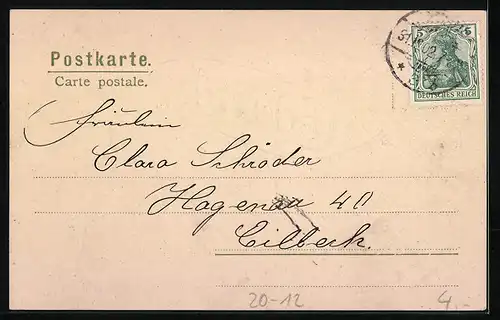 AK Jahreszahl 1903, Neujahr, Kleeblätter