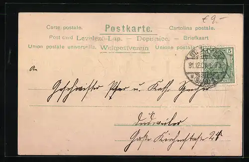 AK Jahreszahl 1902, Schneeglöckchen