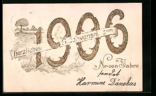 AK Jahreszahl 1906, Glückwunsch zum neuen Jahre