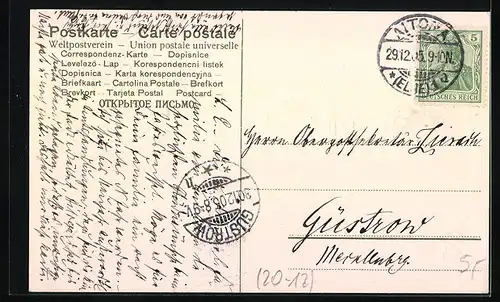 AK Jahreszahl 1906 mit Vergissmeinnicht