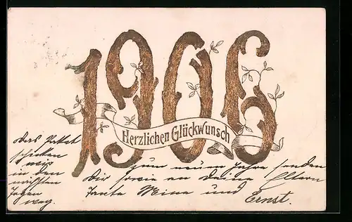 AK Jahreszahl 1906, Glückwunsch