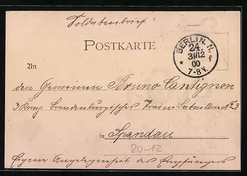 AK Jahreszahl 1901 mit Kleeblatt