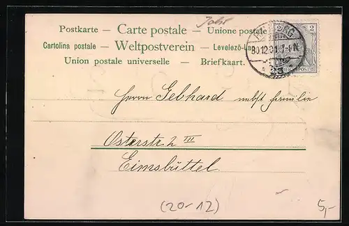 AK Jahreszahl 1902 mit Kleeblättern