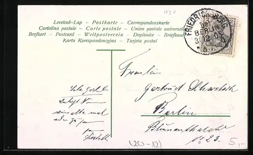 AK Jahreszahl 1906 mit Hufeisen und Kleeblättern