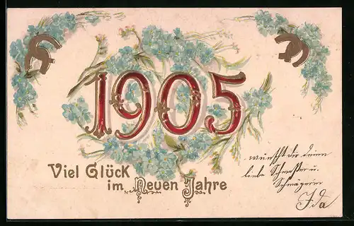 AK Jahreszahl 1905 mit Vergissmeinnicht
