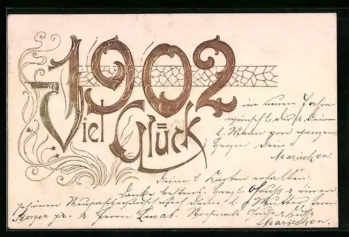 AK Jahreszahl 1902, Viel Glück