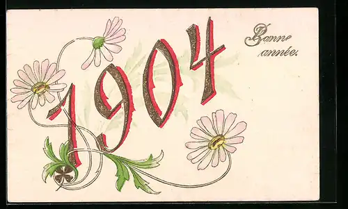 AK Jahreszahl 1904 mit Margeriten