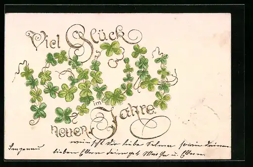 AK Jahreszahl 1904 aus Kleeblättern