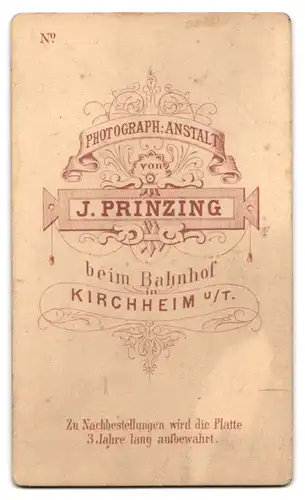 Fotografie J. Prinzing, Kirchheim u. T., Bürgerliche Dame im festlichen Kleid