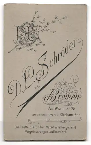 Fotografie D. L. Schröder, Bremen, Am Wall 28, Zwei Geschwister in Kleidern