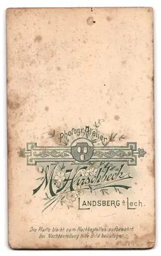 Fotografie M. Hirschbeck, Landsberg a. L., Brudergasse 216, Jüngling mit ernstem Gesicht im Dreiteiler mit hellem Binder