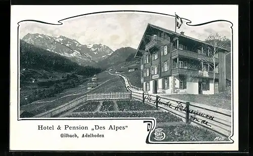 AK Adelboden-Gilbach, Hotel & Pension Des Alpes