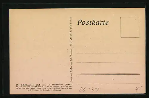 Künstler-AK Diefenbach: Scherenschnitt, Göttl. Jugend 1, Blatt 17