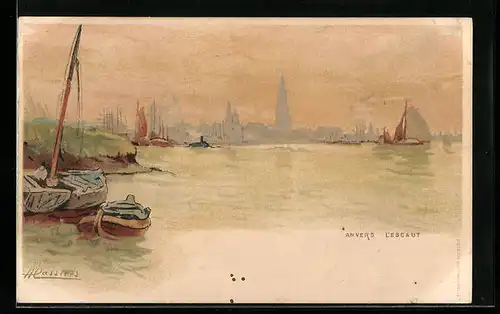 Künstler-AK Henri Cassiers: Anvers, L`Escaut