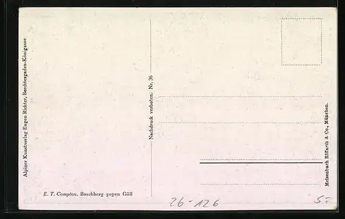 Künstler-AK Edward Theodore Compton: Boschberg, Boschberg gegen Göll