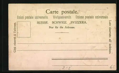 Präge-AK Briefmarken der Schweiz, Wappen, Ehrenkranz