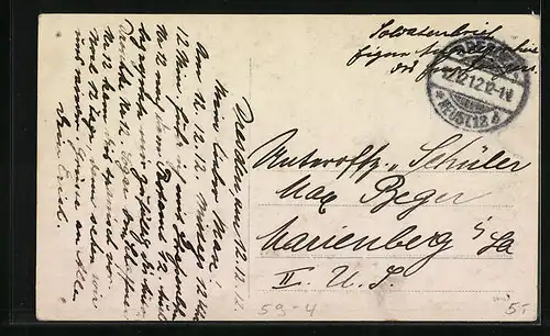 AK Will man schreiben..., Frauenportrait und Datum 12.12.12