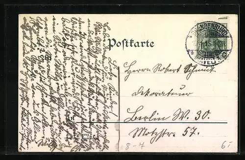 Präge-Lithographie Leipzig, Verband Deutscher Handlungsgehülfen, Gegründet 1881, Wappen