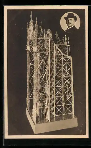 AK Kunstuhr aus Strohhalmen gefertigt von Aug. Lehrke aus Goslar