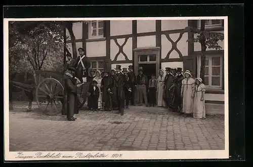 AK Hohenlimburg, 700 Jahrfeier von Schloss und Stadt Hohenlimburg 1930, Jürgen Bechthold zum Richtplatz 1807