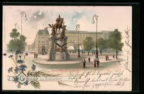 Lithographie Düsseldorf, Kaiser Wilhelm-Denkmal