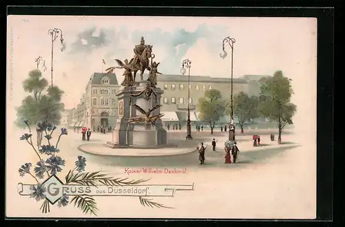 Lithographie Düsseldorf, Kaiser Wilhelm-Denkmal