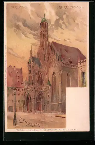 Künstler-AK P. Schmohl: Nürnberg, Partie an der Liebfrauenkirche