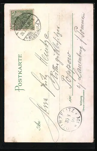 Lithographie Magdeburg, Blick auf den Dom